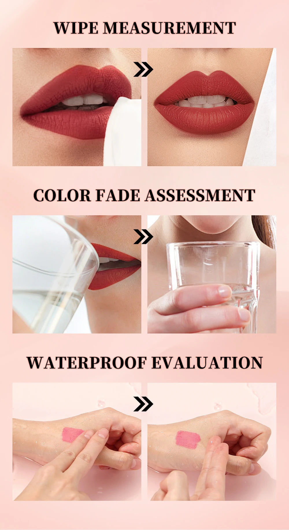 QIBEST 10 Colors Nude Matte Liquid Lipstick Waterproof Silky Lip Gloss Non-Stick Cup Lasting Purple Red Lip Tint Durable Makeup