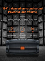 Altavoz Bluetooth con doble altavoz estéreo para exteriores, reproducción TFSB, transmisión de voz FM, subwoofer portátil, altavoz inalámbrico 5.0