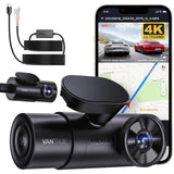 Cámara de salpicadero Vantrue N4Pro 4K Wi-Fi de 3 canales con control de voz, IMX678, visión nocturna, HDR, GPS, modo de carga 24 horas, para coche