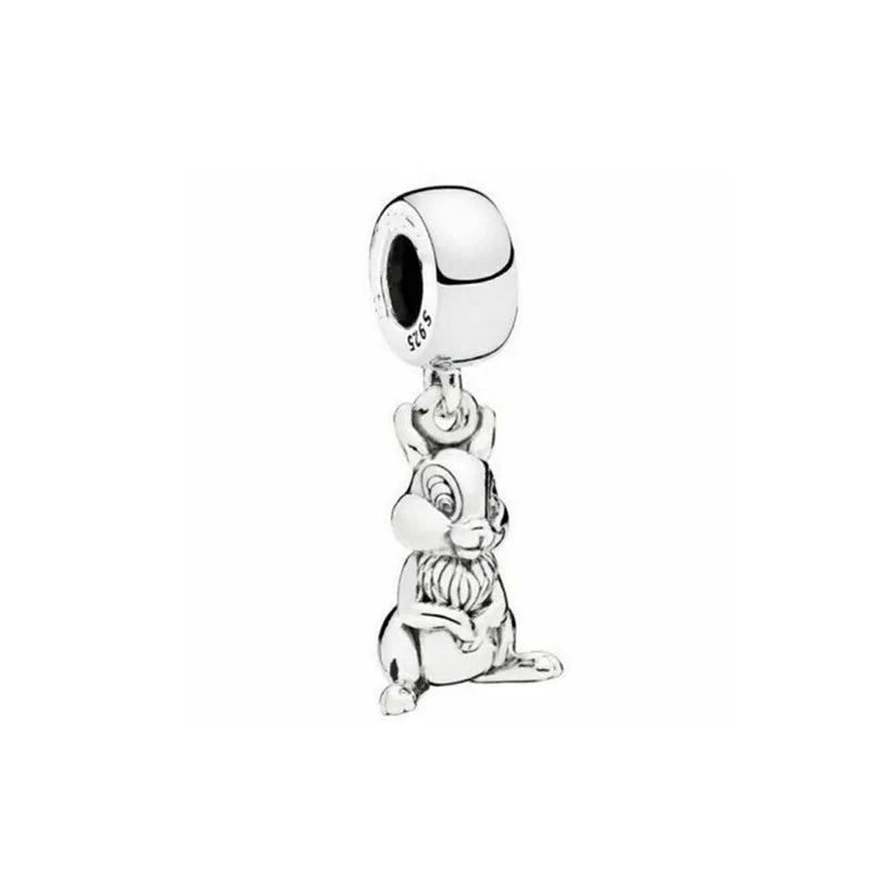 Nuevo dije de rana perezosa de plata 925 con forma de animal, pato, cerdo, oso, compatible con pulsera original, decoración, colgante para mujer, regalo de joyería