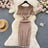 Green 2024 Sexy Summer Knit Short Sleeve Dress Women Squar Collar Waist Bodycon Sundress Female Beach  Backless Long Dress - Lootquake