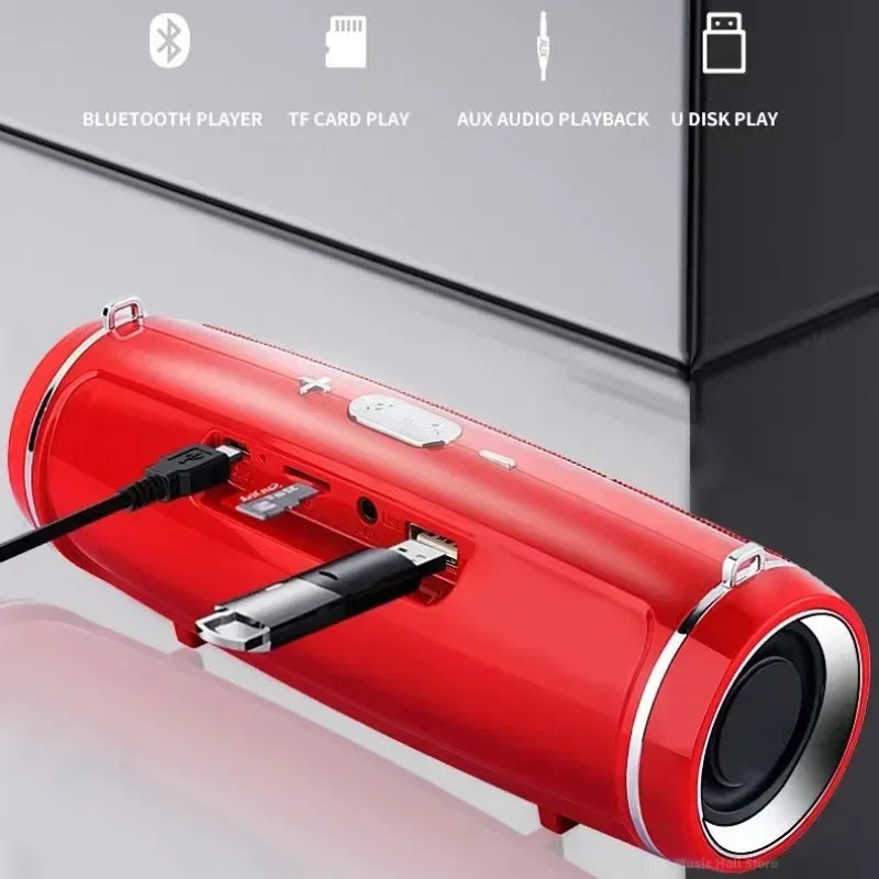Enceinte Bluetooth portable sans fil 200 W, caisson de basses haute puissance, étanche, avec radio FM, port USB et carte TF.