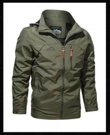 New Functional Waterproof Jacket Men's Autumn Casual Rainproof Detachable Cap Work Coat Hiking Mountain Windproof Windbreaker - Lootquake