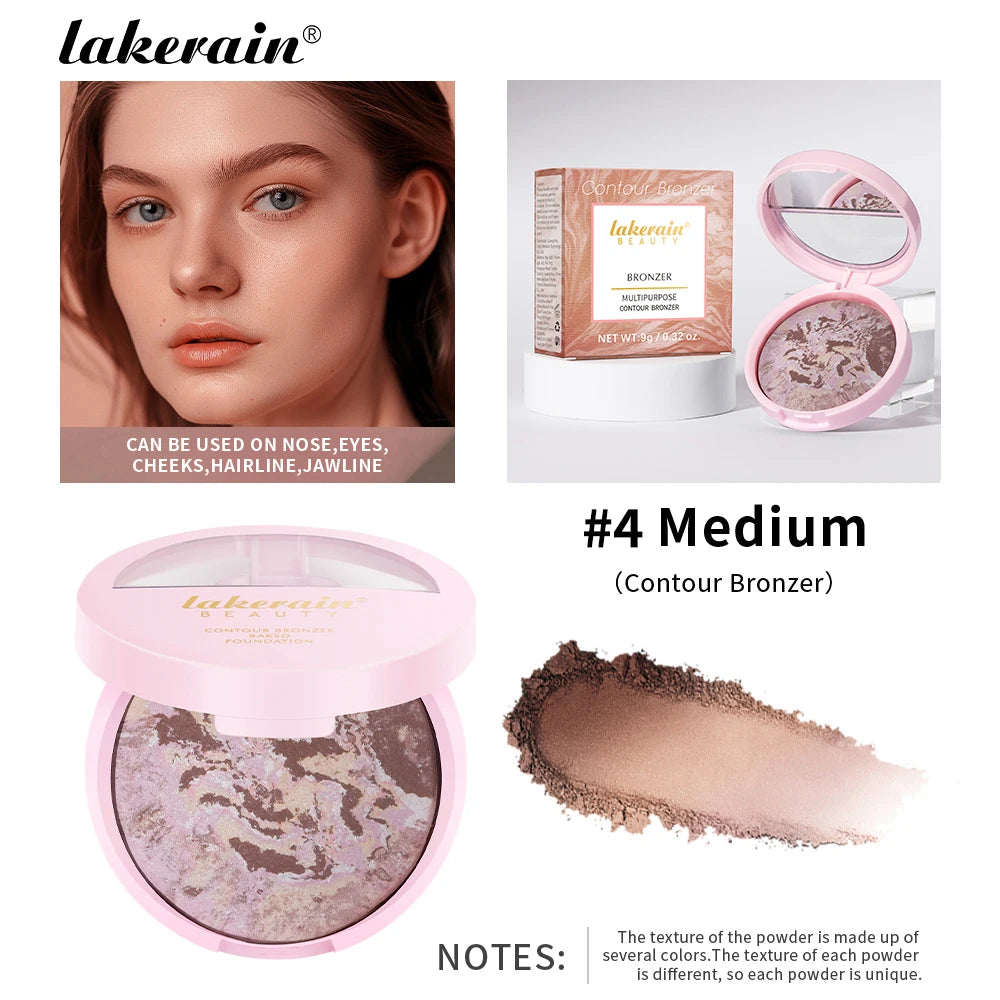 Matte Face Foundation Bronzer Pressed Powder Compact Long Lasting Oil Control Translucent Loose Setting Powder For Face Makeup