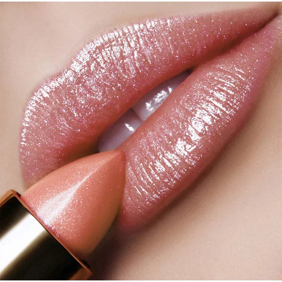 1 rouge à lèvres métallique longue tenue, brillant à lèvres, imperméable, hydratant, rouge, lumineux, scintillant, brillant, maquillage