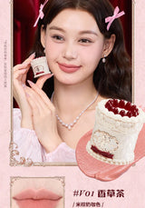 Crema labial Flower Knows Strawberry Cupid Cake, barra de labios hidratante mate, maquillaje de labios suave y sedoso, cosméticos profesionales.