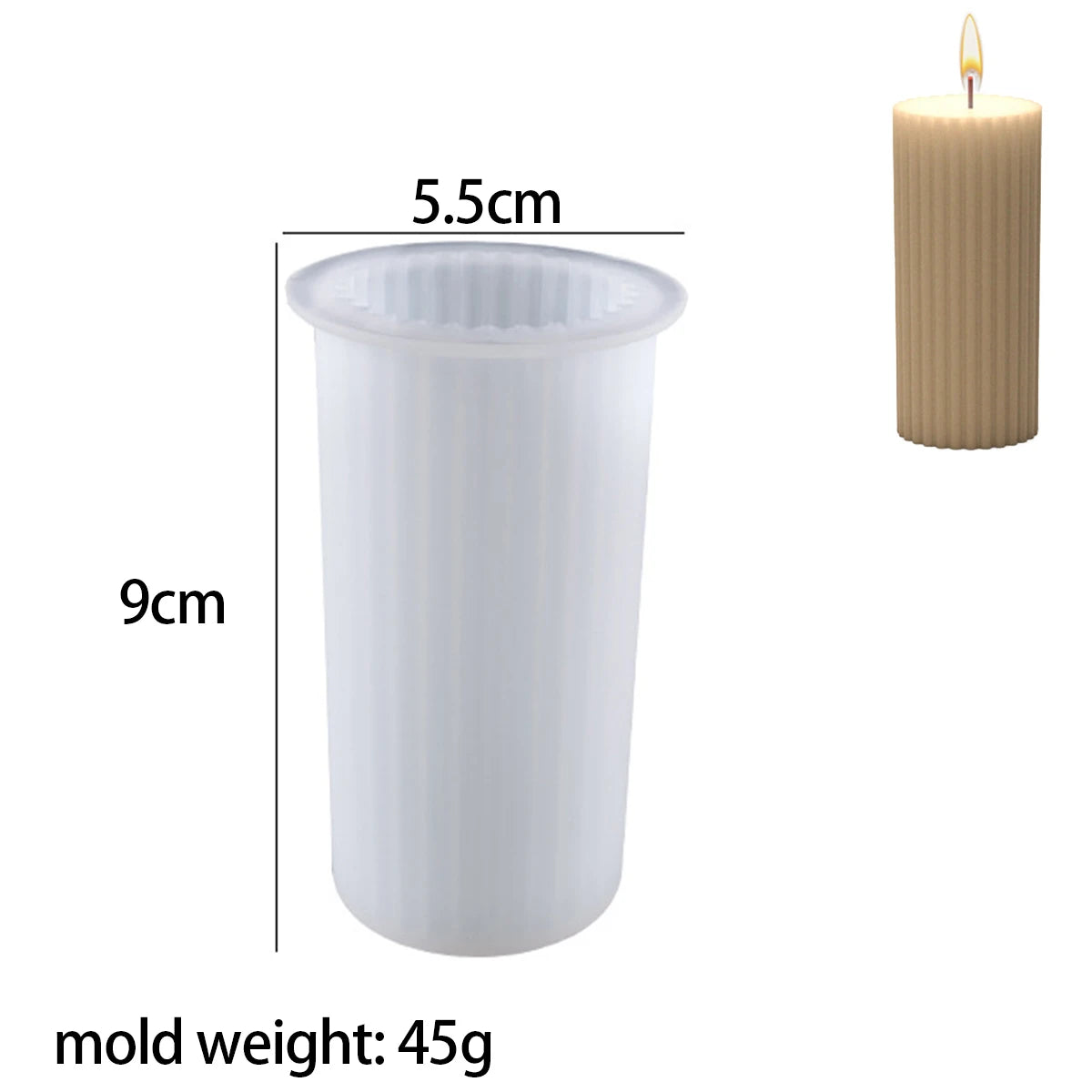Molde de silicona para velas cilíndricas a rayas, hecho a mano, para hacer velas perfumadas, molde de cera, moldes artesanales de resina epoxi de cristal, decoración del hogar