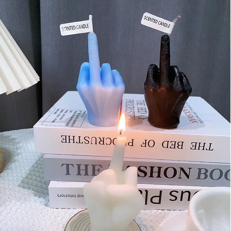 Finger Scented Candle Room Decor Aesthetic Fragrance Soy Wax Aromatherapy Hand Gesture Candles Desk Statues Sculpture Decor