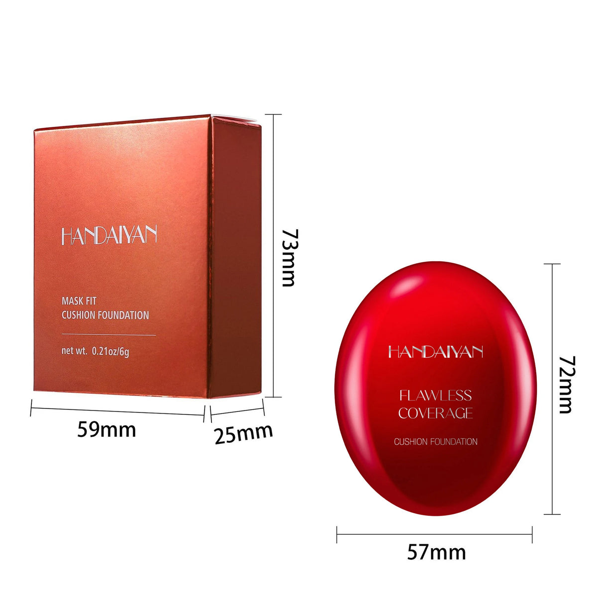 Base de maquillaje Red Shell Air Cushion, corrector de larga duración y antiadherente