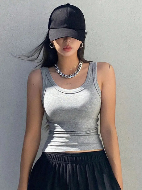 Camisole Tank Soft Cotton Top Women Summer Outfits Tight And Sexy Tank Top Knitted Bottom Shirt And Sleeveless Top For Outerwear - Lootquake