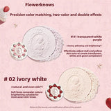 Flower Knows Strawberry Cupid Collection Pressed Powder Mineral Makeup Powder Foundation With Concealer & Finishing Vegan