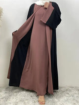 Vestido de fiesta musulmán Eid para mujer, Abaya de Ramadán, vestido largo falso de dos piezas, marroquí, Dubái, Turquía, bata Jalabiya 2024