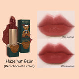 Flower Knows Love Bear Series Matte Moisturizing Lipstick Silky Smooth Renewal Natural Lip Makeup Professional Cosmetic Women