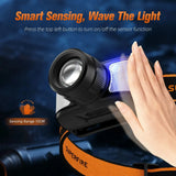 SUPERFIRE HL91 Powerful COB LED Headlamp Induction Zoom USB-C Rechargeable Head flashlight Work Lamp fishing camping Headlight - Lootquake