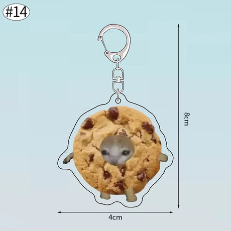 Funny Banana Cat Key Chain Creative Acrylic Happy Cats Schoolbag Pendant Bag Accessories DIY Mobile phone Lanyard Student Gift - Lootquake