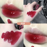 Rouge à lèvres liquide violet foncé, léger, longue tenue, transparent, hydratant, effet miroir, rose pêche, antiadhésif