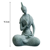 Meditating Buddha Statue Sculpture Natural Stone  Room Ornament Suitable for Office Wine Cooler Decor
