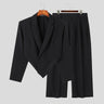 INCERUN 2023 Men Sets Solid Color Autumn Lapel Long Sleeve Irregular Blazer & Pants 2PCS Streetwear Fashion Men's Casual Suits - Lootquake