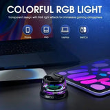 Altavoz Bluetooth inalámbrico con luces RGB, sonido estéreo y soporte para teléfono: minialtavoz portátil de viaje para iPhone y Android.