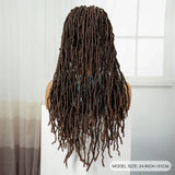 24" Knotless Box Locs Braided Wig | Full Lace Frontal Dreadlock Style