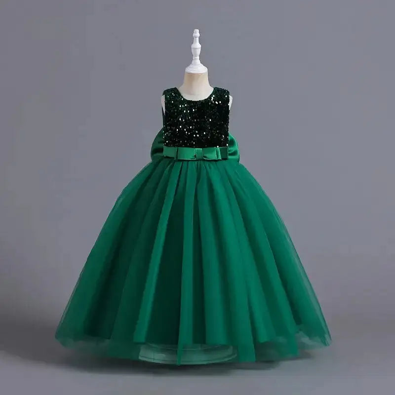 Teens Girls Bridesmaid Dresses For Wedding 5-14 Yrs Kids Sequin Birthday Party Long Dress Girls Evening Formal Pageant Vestidos - Lootquake