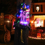 Halloween Witch Crashing Into Tree Decor Lifelike Outdoor Prop for Yard Garden Haunted House Scary Displays