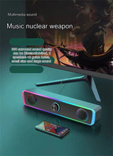 Altavoz Bluetooth 4D Surround Sound Bar Altavoces de computadora con cable Subwoofer estéreo Barra de sonido para computadora portátil PC Cine TV Aux 3.5mm