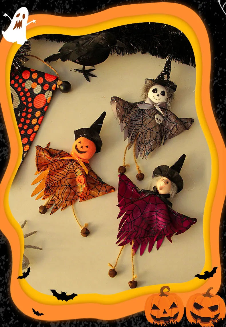 Halloween Decorations Doll Bar Decor Pumpkin Ghost Witch Pendant Scary Halloween Kids Gift Halloween Party Decoration for Home