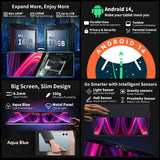 【Nouveau】Teclast T60 Plus 12 pouces Tddi 90 Hz Écran 2K 2000X1200 Android 14 Widevine L1 Mtk Helio G88 (6 Go de RAM + 10 Go d'extension) Batterie 16 Go/128 Go 8000 mAh 4G LTE Double SIM TF jusqu'à 1 To