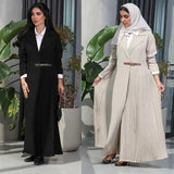 Eid Muslim Party Abaya for Women Ramadan Cardigan Pleated Long Dress Morocco Kaftan Vestidos Largos Dubai Robe Jalabiya 2024 - Lootquake
