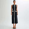 Fashion Knitted Long Dress For Women Elegant Sleeveless Button Maxi Sweater Bodycon Dresses Female Party Fashion Vestidos 2024 N