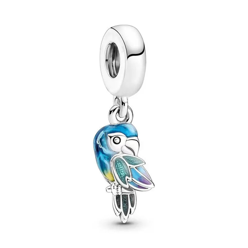 Nuevo dije de rana perezosa de plata 925 con forma de animal, pato, cerdo, oso, compatible con pulsera original, decoración, colgante para mujer, regalo de joyería