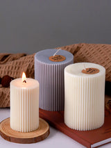 Molde de silicona para velas cilíndricas a rayas, hecho a mano, para hacer velas perfumadas, molde de cera, moldes artesanales de resina epoxi de cristal, decoración del hogar
