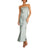 Women Summer Solid Color Party Strapless Dress Sleeveless Backless Elastic Strap Silk Surface Elegant Long Dress - Lootquake