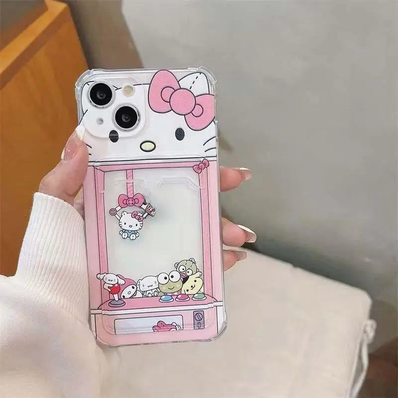Kuromi Melody Card Holder Slot Bag Soft Silicone Phone Case For iPhone