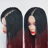 28" Micro Twist Braided Wig | 1B Black | Front Lace | Glueless | Petite Cap | For Black Women
