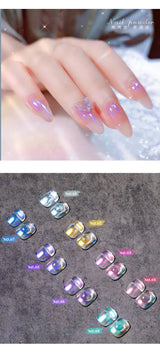 Ultra-Fine Aurora Nail Glitter Powder Sparkle Ice Transparent Polish Iridescent Nail Powder Multi Mirror Effect Glitter Dust