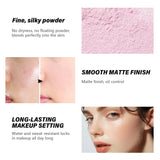 Polvos sueltos de maquillaje rosa, transparentes, naturales, para acabado facial, profesionales, con control de grasa, resistentes al agua, mates, fijadores.