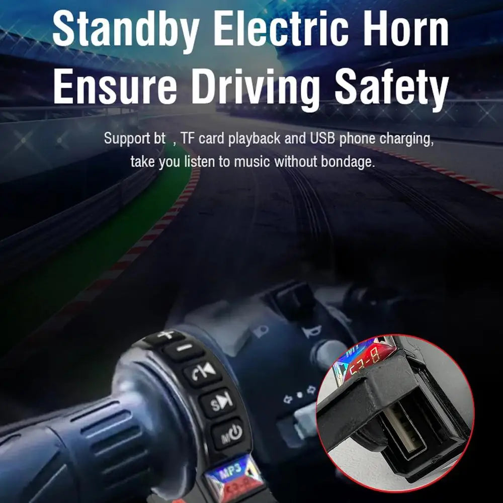 Haut-parleur Bluetooth pour moto, système audio HiFi universel 12-80 V, résistant aux intempéries, pour guidon