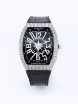 Luxury Diamond wristwatch for women Fasion and elegant quartz watch with silicone watchstrap Waterproof luminous Tonneau watch - Lootquake