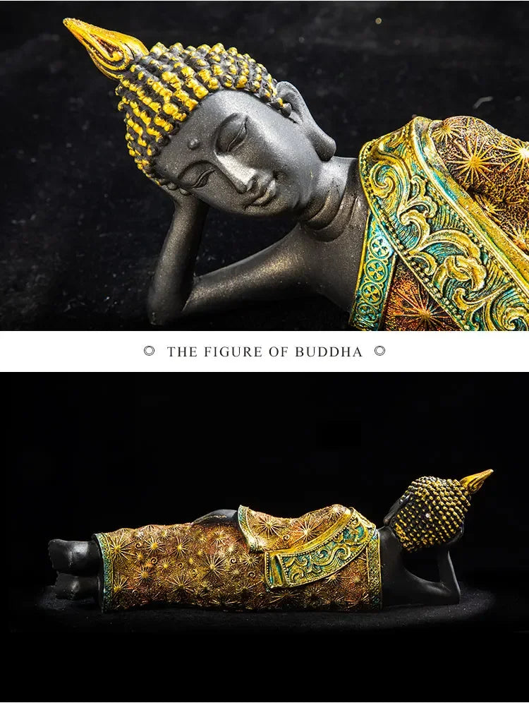 Estatua grande de Buda de Tailandia, escultura de Buda de resina verde hecha a mano, budismo hindú, fengshui, figura de meditación, decoración del hogar