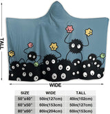 Soot Sprites Hooded Wearable Blanket for Adults Teens Kids Super Soft Comfy Warm Plush Throw Tv Blanket Wrap Robe Hoodie Cover