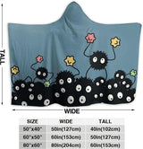 Soot Sprites Hooded Wearable Blanket for Adults Teens Kids Super Soft Comfy Warm Plush Throw Tv Blanket Wrap Robe Hoodie Cover