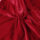 Elegant Velvet Knot Side Split Strapless Maxi Dress Women Back Bandage Off Shoulder Sleeveless Evening Long Dress Party Vestidos - Lootquake