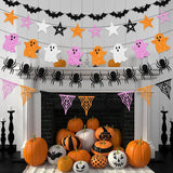 Halloween Themem Party Decoration Banner Ghost Festival Atmosphere Decoration Ghost Spider Bat Banner Decoration Supplies