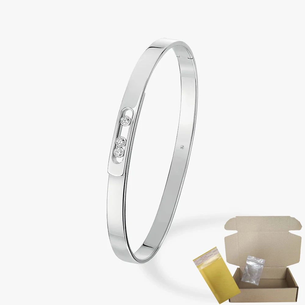 S925 sterling silver women's bracelet, classic MOVE/TWIN series, French diamond bracelet, holiday gift, high-quality jewelry - Lootquake