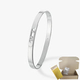 Pulsera de mujer en plata de ley S925, serie clásica MOVE/TWIN, pulsera de diamantes franceses, regalo navideño, joyería de alta calidad.