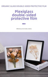 Simple Stereo Hollow 3cm Solid Wood Dried Flower Photo Frame Ornament Creative Handmade DIY Dried Flower Embellishment Picture F