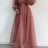 Spring Elegant Mesh Dress Muslim Women Fashion Solid High Waist Mesh Lantern Sleeves Long Dress Women - Lootquake
