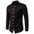 New Long Sleeve Formal Mens Shirt Double Breast Slim Fit Solid Color Mens Wedding Prom Social Tuxedo Dress - Lootquake